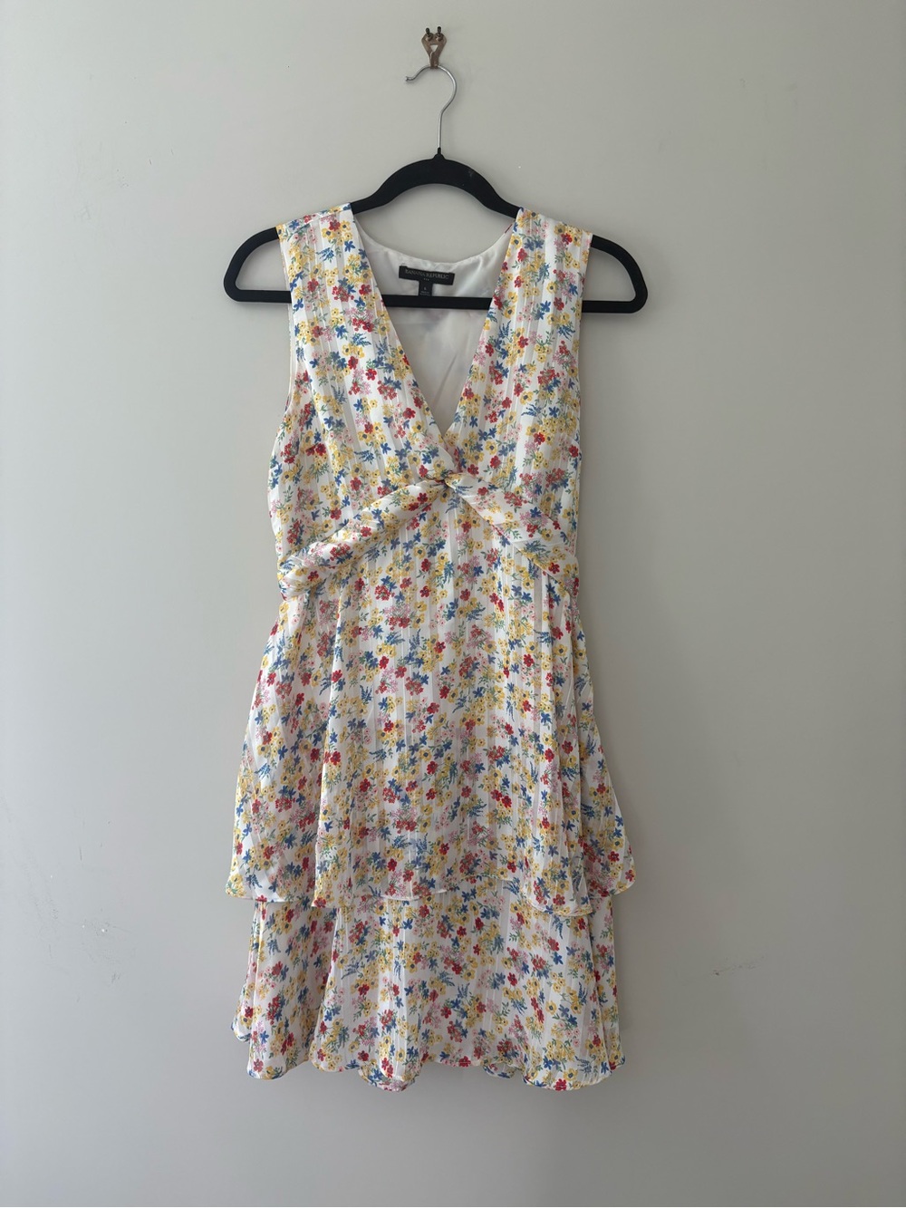 Banana Republic Double Ruffle Floral Sleeveless Dress